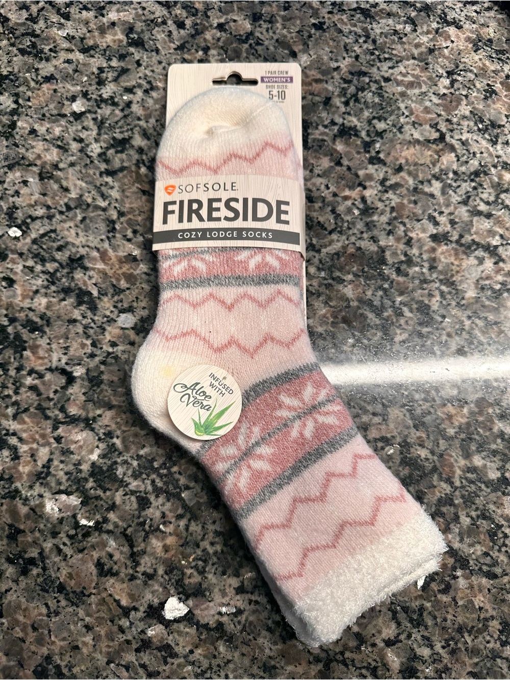 Fireside Cozy Lodge Socks - Pink & Gray
